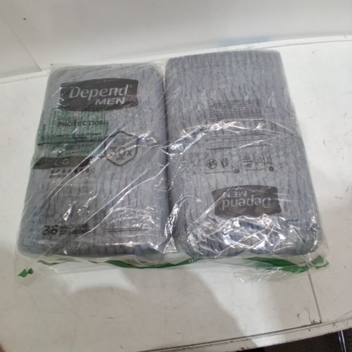 2PK DEPEND ADULT DIAPER FLEX FIT FOR MEN - LARGE - 36 COUNT (72) - DISPOSABLE GREY image 3
