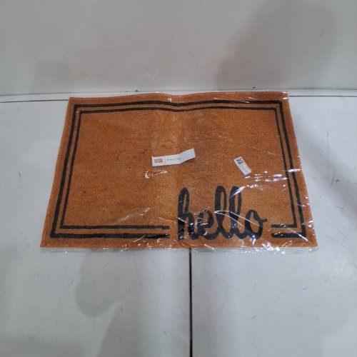 ENTRYWAY HELLO WELCOME DOORMAT - 15.5" X 22" - ORANGE/BLACK image 2