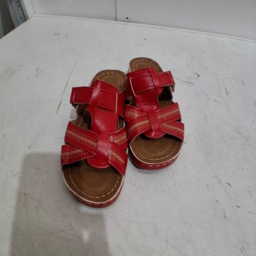 WOMENS BUNION CORRECTING OPEN TOE SANDALS - 8 - RED image 2