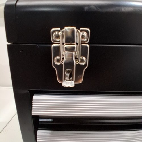 VEVOR METAL PORTABLE TOOL BOX WITH 3 DRAWERS - 20.5" - BLACK/SILVER image 3