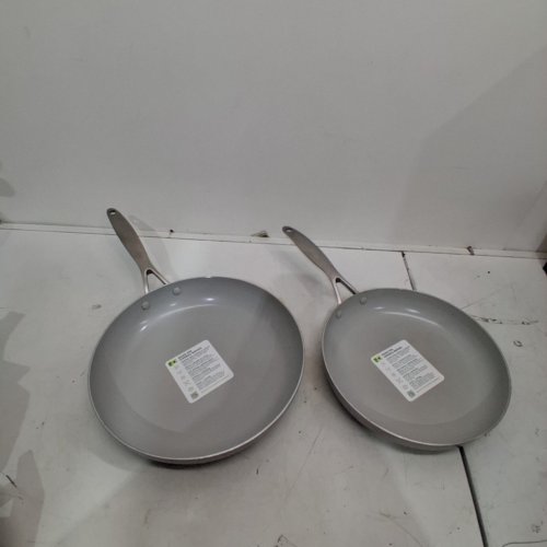 2PC GREENPAN VENICE PRO TRI-PLY STAINLESS STEEL CERAMIC NONSTICK FRYING PAN - 10" / 12" - image 2