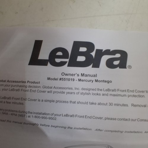 2PC LEBRA ALL WEATHER UNIVERSAL CAR BRA - BLACK (MODEL: 551019) image 3
