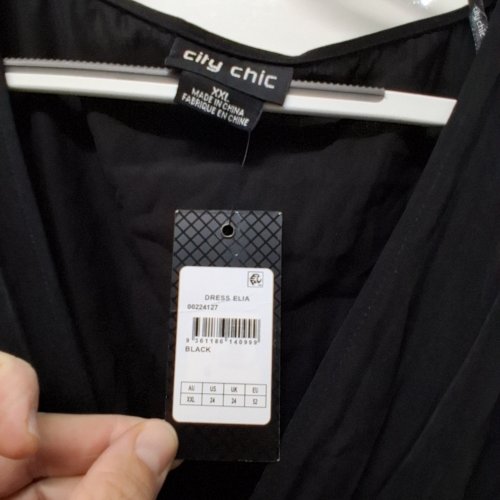 CITY CHIC ELIA LONG PLEATED DRESS - XXL - BLACK image 3