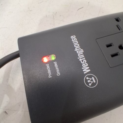 WESTINGHOUSE 12-OUTLET ELECTRONICS SURGE PROTECTOR - 4000J - 4FT - GREY image 2