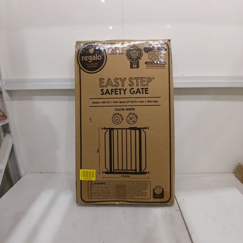 REGALO EASY-STEP METAL WALK-THROUGH SAFETY GATE - 30" X 29'' - 38.5'' - WHITE (MODEL: 1160DS) image 3