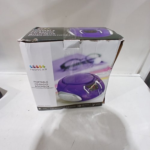 PROSCAN CD RADIO BOOMBOX WITH FM RADIO - PURPLE (MODEL:PRCD261-PURPLE) image 5