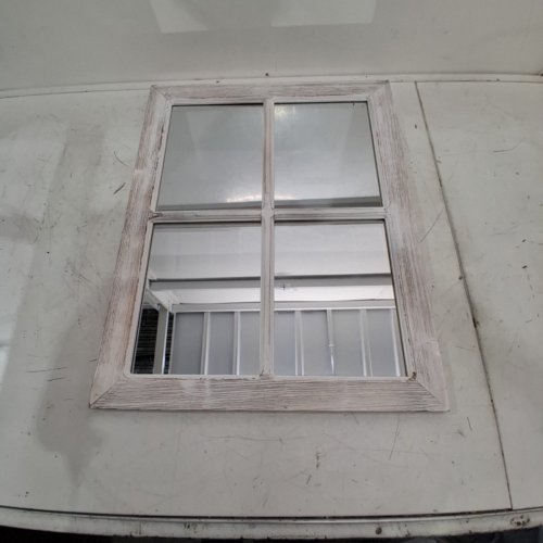 SINTOSIN RUSTIC WINDOW PANE MIRROR - 18" X 23" - WASHED WHITE image 2