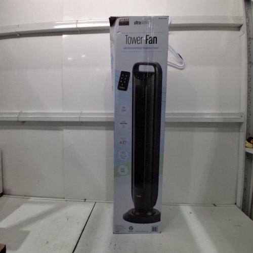 SEVILLE CLASSICS OSCILLATING TOWER FAN WITH REMOTE, TOUCH CONTROL & TEMPERATURE SENSOR - BLACK (MODEL: 1704090) image 5