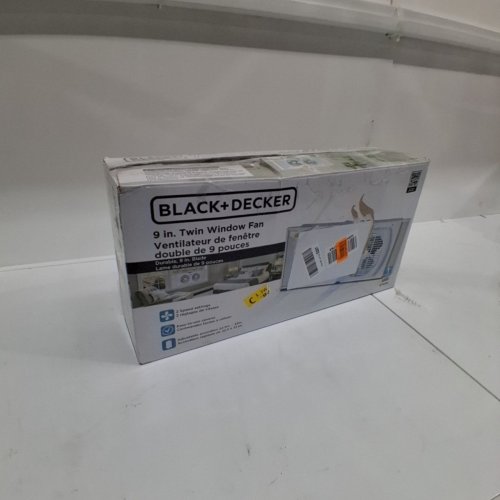 BLACK+DECKER DUAL WINDOW FAN FOR WINDOW SCREEN WITH 2 SPEED SETTINGS, TWIN WINDOW FAN WITH MECHANICAL CONTROLS AND REMOVABLE LEGS, HORIZONTAL COOLING FAN FOR WINDOW - 9" - WHITE (MODEL: BFW9M) image 5