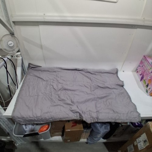 QUILTED THROW BLANKET - 56" X 40" - GREY image 2