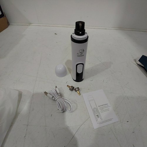 SMEHNSER CORDLESS RECHARGEABLE 3 SPEEDS PET NAIL GRINDER WITH LED LIGHT - WHITE / BLACK (MODEL: M5) image 3