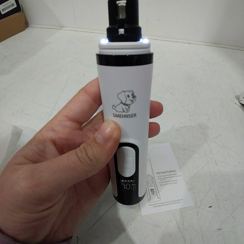 SMEHNSER CORDLESS RECHARGEABLE 3 SPEEDS PET NAIL GRINDER WITH LED LIGHT - WHITE / BLACK (MODEL: M5) image 4