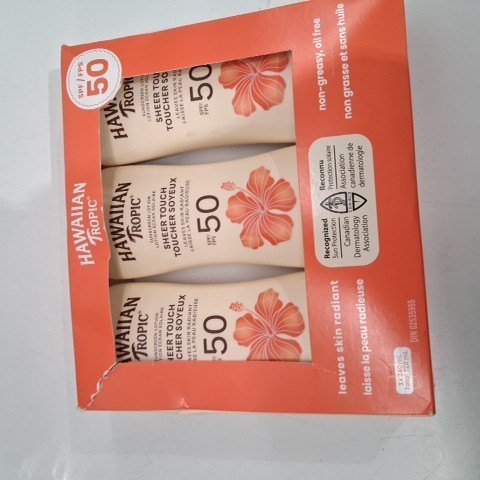 3PK HAWAIIAN TROPIC SHEER TOUCH ULTRA RADIANCE OIL FREE SUNSCREEN - SPF50 - 240ML/EACH image 2