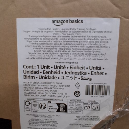 AMAZON BASICS SECURED LATCH PUPPY TRAINING PAD HOLDER - 22" X 22" - WHITE / GRAY image 2