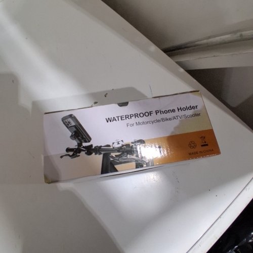 WATERPROOF SIDE VIEW MIRROR MOTORCYCLE PHONE MOUNT -OSFM - BLACK image 3