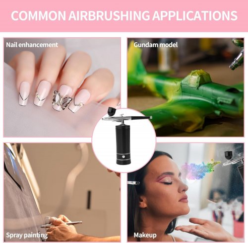 CRPEN AIRBURSH KIT WITH COMPRESSOR - FOR NAILS, CHARMS, BARBER, MAKEUP & MORE - BLACK (ASIN: B0CKH8119X) image 2