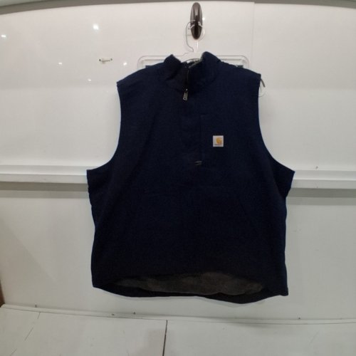 MEN'S CARHARTT LOOSE FIT WASHED DUCK SHERPA-LINED MOCK-NECK VEST -EXTRA LARGE - NAVY (STYLE: 104277) image 2