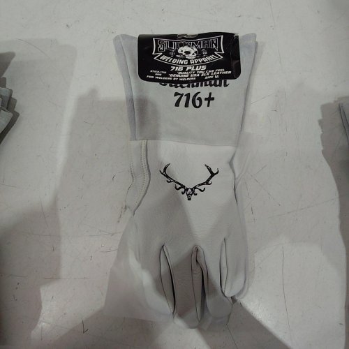 SLICKMAN 716 + ELK LEATHER TIG WELDING GLOVES - MEDIUM - LIGHT GRAY image 2