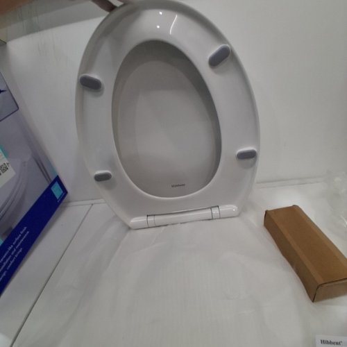 HIBBENT PREMIUM ONE CLICK RELEASE SLOW CLOSE ELONGATED TOILET SEAT WITH COVER - 18.5" - WHITE (MODEL: 1CLICK40V) image 5
