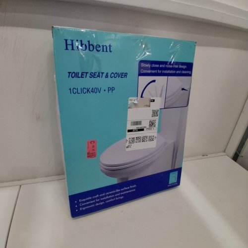 HIBBENT PREMIUM ONE CLICK RELEASE SLOW CLOSE ELONGATED TOILET SEAT WITH COVER - 18.5" - WHITE (MODEL: 1CLICK40V) image 6