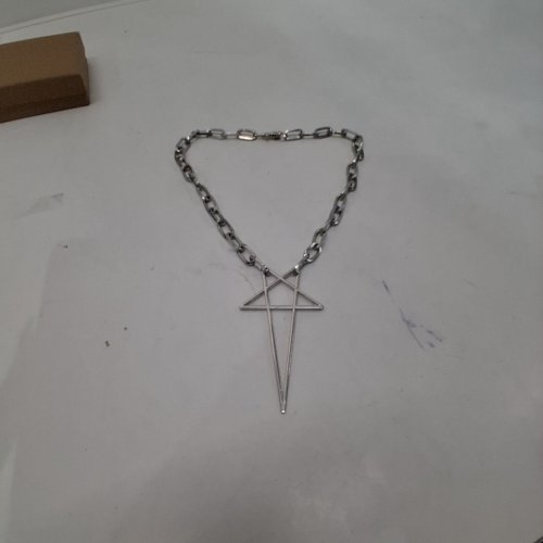 ADULTS PUNK ROCK GEOMETRIC PENDANT NECKLACE /CHAIN - SILVER-TONE image 3