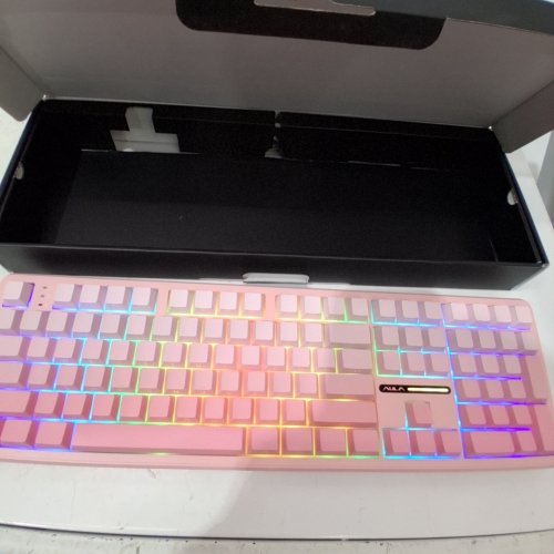 AULA F108 HOT SWAPPABLE WIRELESS RGB BACKLIT MECHANICAL KEYBOARD WITH WIND SPIRIT SWITCHES - 108 KEYS - PINK GRADIENT (MODEL: F108) image 3