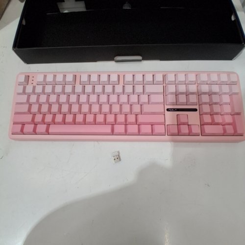 AULA F108 HOT SWAPPABLE WIRELESS RGB BACKLIT MECHANICAL KEYBOARD WITH WIND SPIRIT SWITCHES - 108 KEYS - PINK GRADIENT (MODEL: F108) image 4