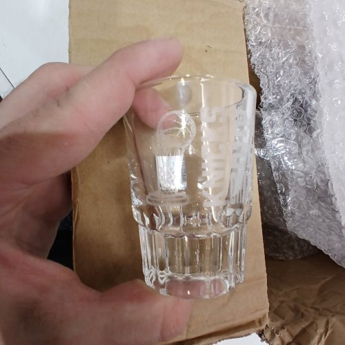 4PC ASSORTED NEW YORK KNICKS DRINKING GLASS SET - 2- 16OZ/ 2- SHOT GLASSES - ORANGE/BLUE image 4