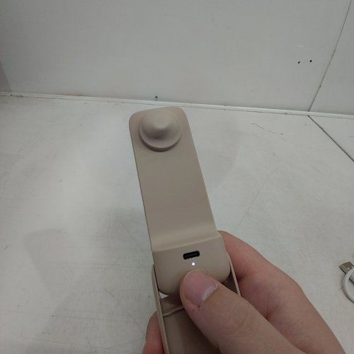 AECOOLY PORTABLE HANDHELD POCKET FAN WITH MIRROR - BEIGE image 2