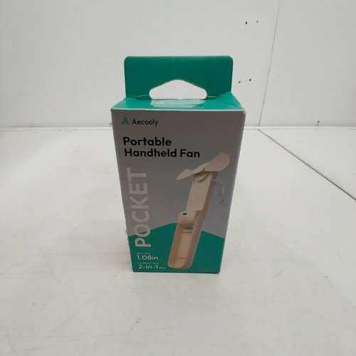 AECOOLY PORTABLE HANDHELD POCKET FAN WITH MIRROR - BEIGE image 5