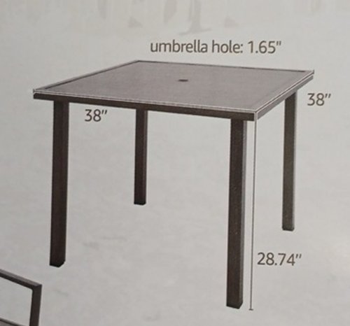 NATURAL EXPRESSIONS OUTDOOR DINING TABLE - 38" X 28.74" X 38" - SHALE BROWN image 2