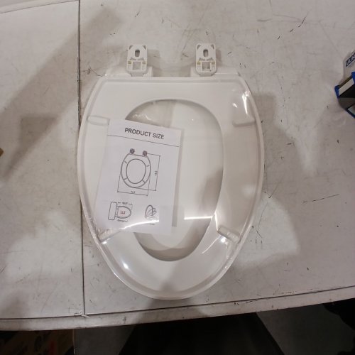 GARVEE WHITE ELONGATED TOILET SEAT QUIET CLOSE COVER AND SEAT, EASY TO CLEAN AND STAIN-RESISTANT, RESIDENTIAL TOILET SEAT WITH LID - 18.5" - WHITE (MODEL: PHO_11GXF0S9) image 4