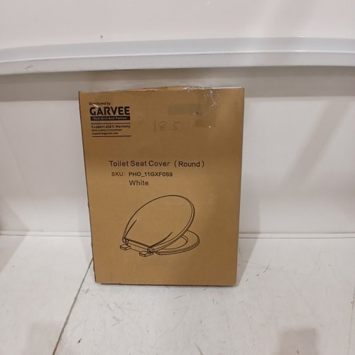 GARVEE WHITE ELONGATED TOILET SEAT QUIET CLOSE COVER AND SEAT, EASY TO CLEAN AND STAIN-RESISTANT, RESIDENTIAL TOILET SEAT WITH LID - 18.5" - WHITE (MODEL: PHO_11GXF0S9) image 5