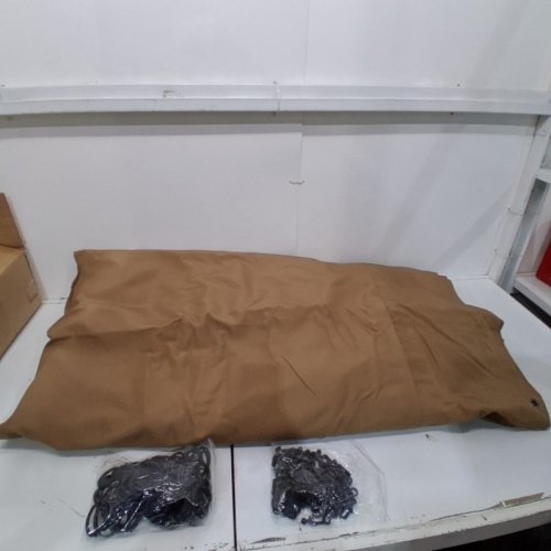 4PC GAZEBO OUTDOOR WATERPROOF CURTAINS WITH MOSQUITO MESH WINDOWS - ~10FT X ~10FT - KHAKI image 2