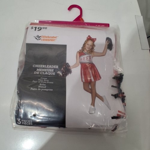 3PC GIRLS WAY TO CELEBRATE CHEERLEADER COSTUME - SMALL (4-6) - RED/WHITE (STYLE: WC3524B) image 2
