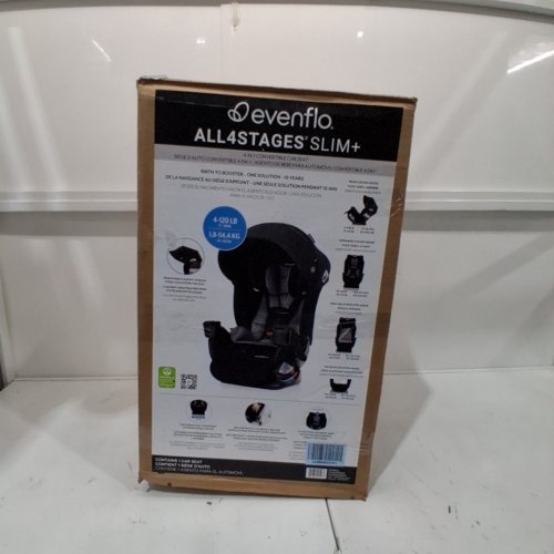 EVENFLO ALL4STAGES SLIM PLUS CANOPY CARSEAT - 4-40LBS/30-65LBS - BLACK (MODEL: CS400112527C) image 6