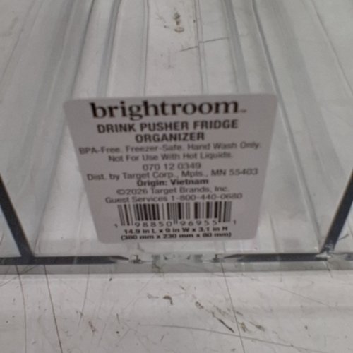 BRIGHTROOM DRINK PUSHER FRIDGE ORGANIZER TRAY - 9.1" X 15" X 3.2" - TRANSPARENT image 5