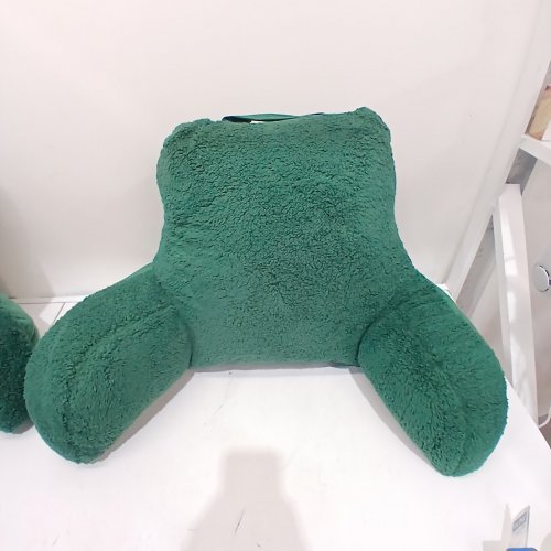 ROOM ESSENTIALS FAUX SHEARLING COMFORT SUPPORT BED REST PILLOW - 20" X 20" - GREEN image 2