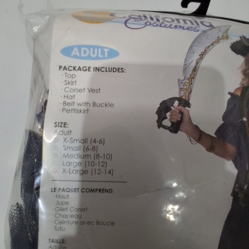 5PC WOMEN'S CALIFORNIA COSTUMES BEAUTY OF THE DARK SEAS PIRATE COSTUME - EXTRA LARGE (MODEL:5024-052) image 2