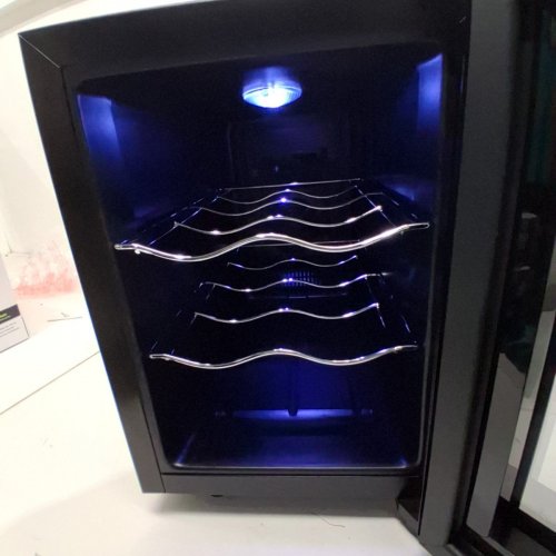 KOOLATRON MIRRORED GLASS DOOR WINE CELLAR - 6-BOTTLE - 20" X 10" X 14.3" - BLACK (MODEL: WC06 / JC-16C1P) image 7