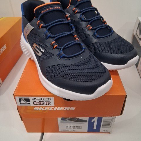 BOYS SKETCHERS BOUNDER-BRISK BURST SNEAKER - SIZE 1 - BLUE/ORANGE (STYLE: 2001661) image 2