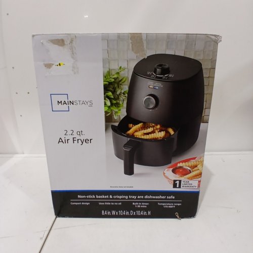MAINSTAYS COMPACT AIR FRYER - NON-STICK DISHWASHER SAFE FRYER - 2.2QT - 1150W - BLACK (MODEL: MS631000756422) image 4