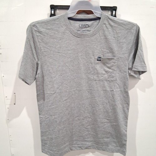 MEN'S CHAPS SHORT SLEEVE CREWNECK POCKET T-SHIRT - SMALL - GREY image 2