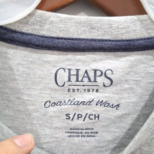 MEN'S CHAPS SHORT SLEEVE CREWNECK POCKET T-SHIRT - SMALL - GREY image 3