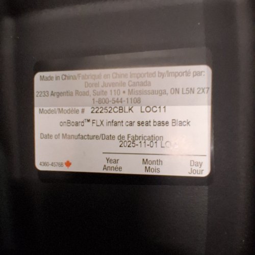 SAFETY 1ST EXTRA CAR SEAT BASE ON-BOARD 22/ LIGHT AND COMFY ELITE - BLACK (MODEL: 22252CBLK) image 2