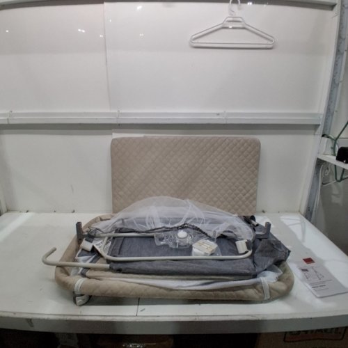 BABY BASSINET BEDSIDE SLEEPER CRIB - GREY/WHITE image 2