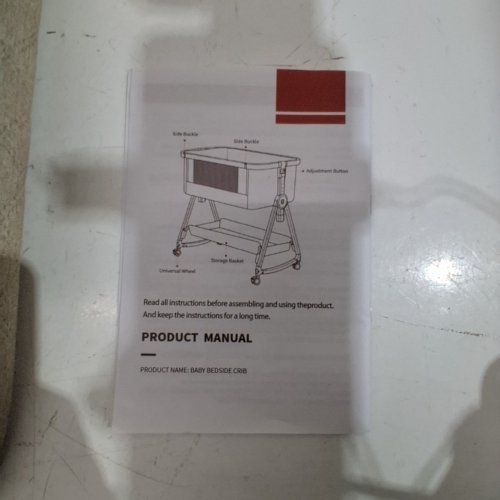 BABY BASSINET BEDSIDE SLEEPER CRIB - GREY/WHITE image 3