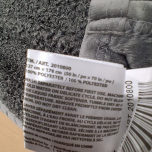 ROOTS HOME PLUSH BLANKET - 50" X 70" - DARK GREY (MODEL:2010800) image 2