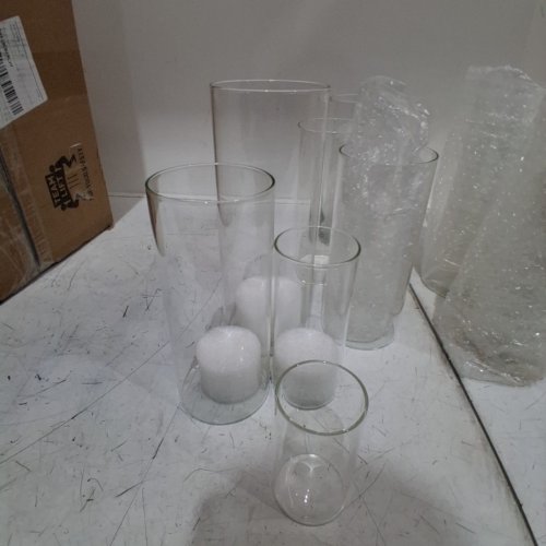 32PK GLASS HURRICANE VASES - 4" SMALLEST, 6" MEDIUM, 8" LARGE, 10" EXTRA LARGE - CLEAR (MODEL: M1025) image 4