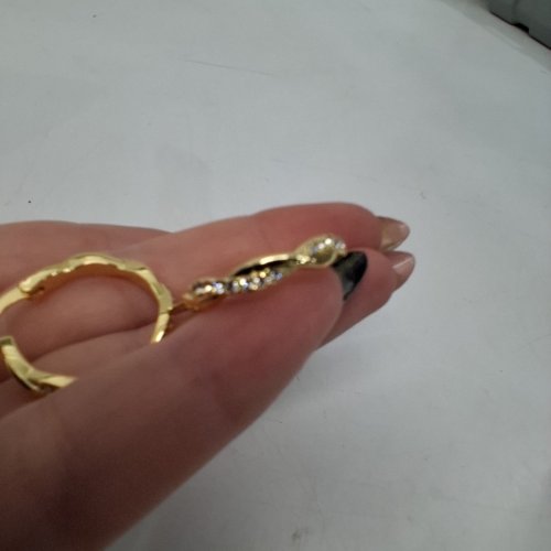 CATE & CHLOE RHINESTONE HOOP EARRINGS - 18 MM-GOLD-TONE (STYLE: CCDE22237ER-YG) image 3